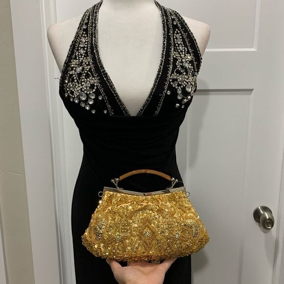 New Gorgeous Vintage bag with Sequins And Beads. Large evening bag. - Picture 1 of 8